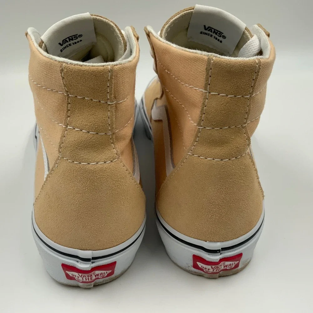 Vans‎ Sk8-Hi High Top Sneakers Tan Suede Canvas Womens 9 Mens 7.5 721454